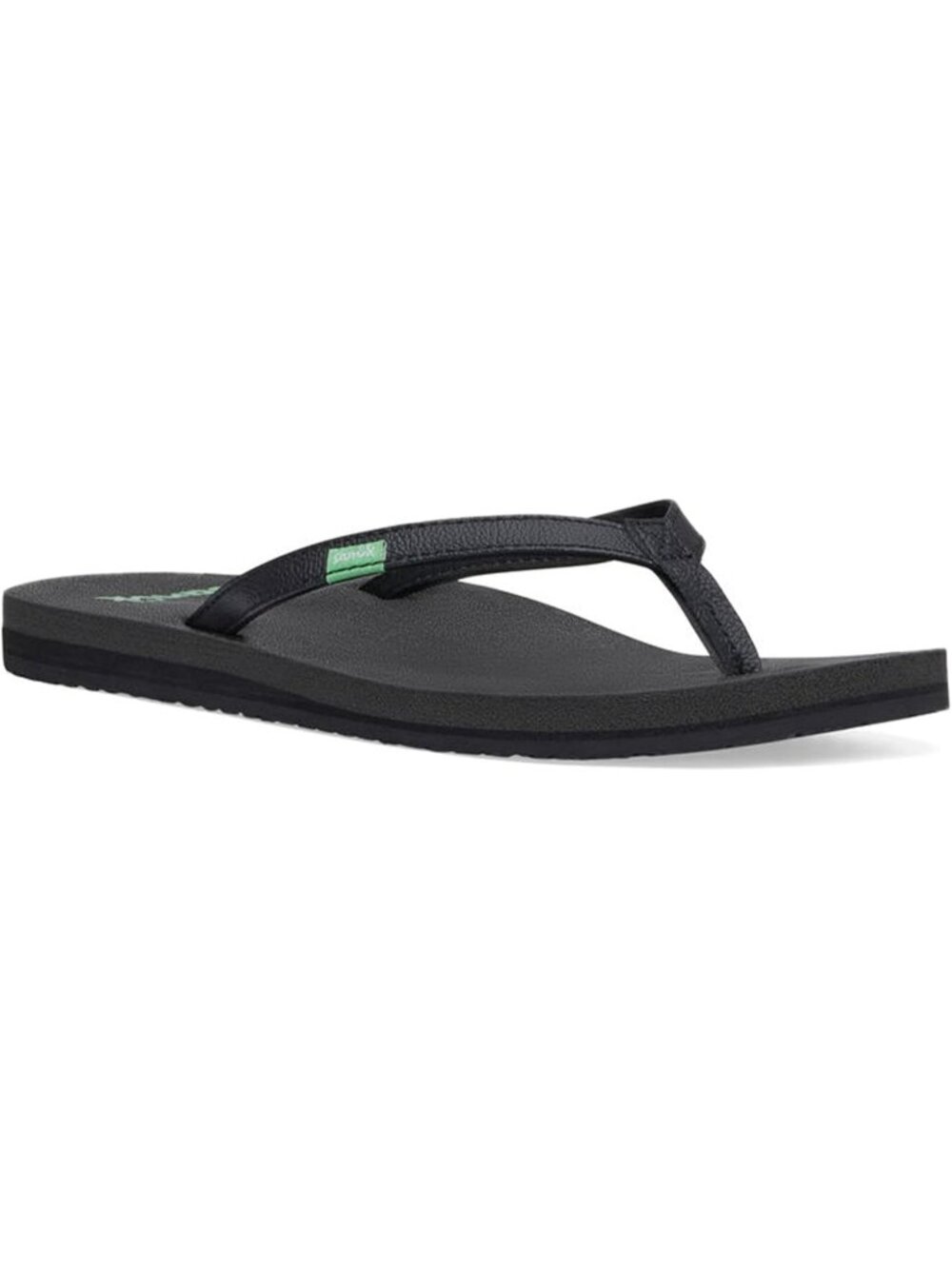 Women's Dark Black Flip Flops Yoga Mat Foot bed Sandals Yoga Sandals Casual